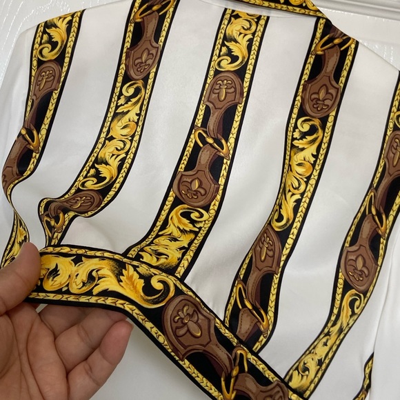 T5a- JORDAN White Boho Stripe Button Up Shirt - Picture 4 of 6